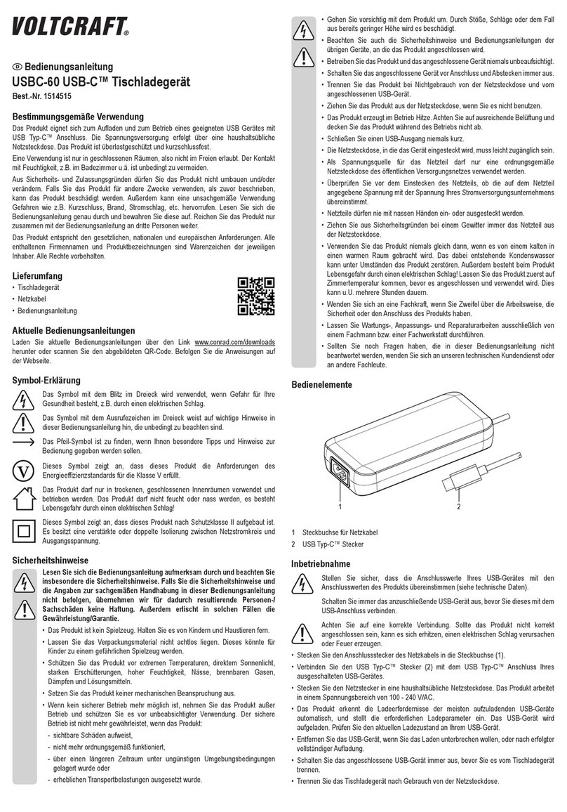 VOLTCRAFT USB-C USBC-60 User manual