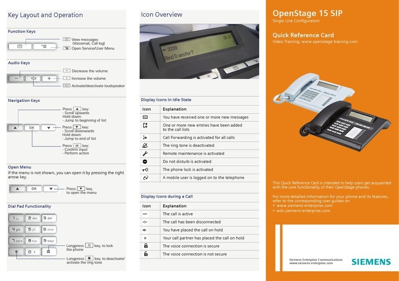 Siemens OpenStage 15 SIP Reference guide Siemens OpenStage 15 SIP Reference guide