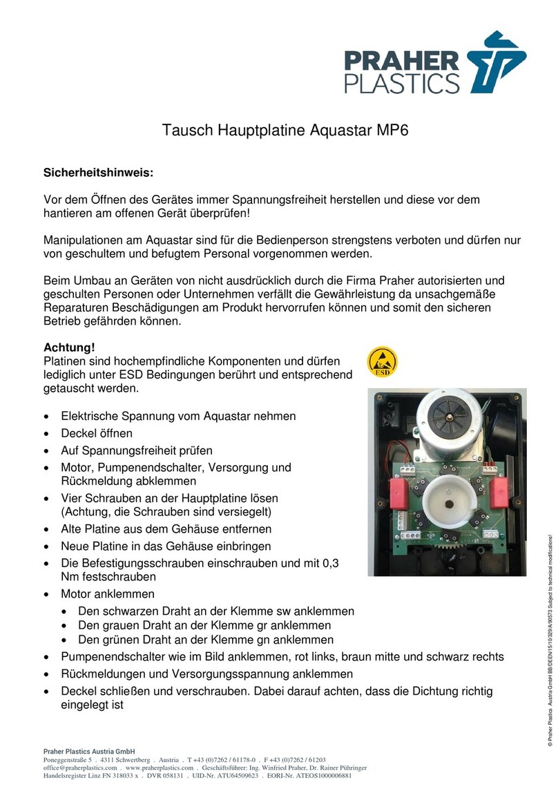 Praher Plastics Aquastar MP6 Replacing Instructions