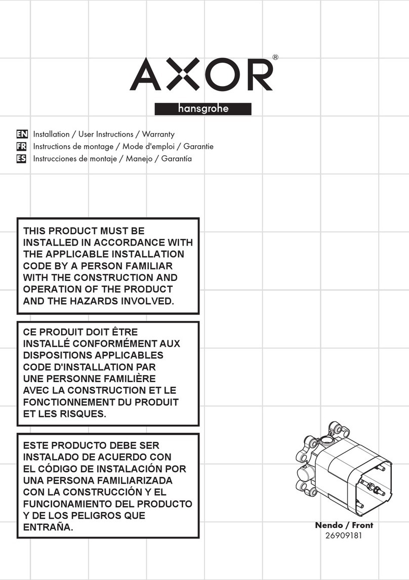 Hans Grohe Axor Nendo 26909181 Installation/User Instructions/Warranty