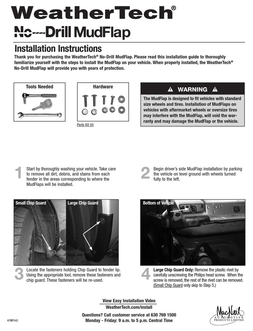 MacNeil WeatherTech No-Drill MudFlap installation instructions
