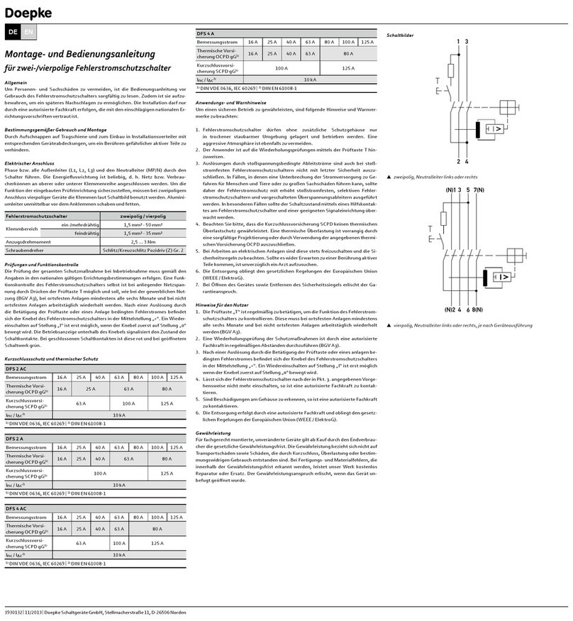 Doepke DFS 2 AC Installation and operating manual