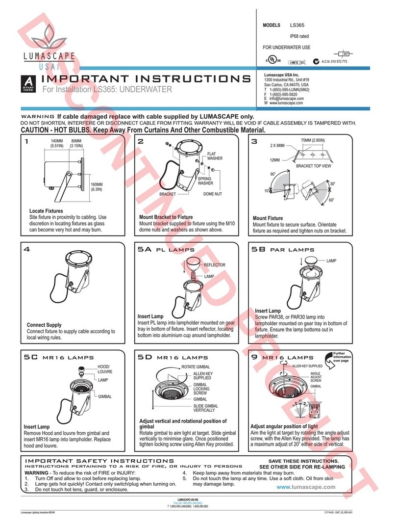 Lumascape LS365 Installation instructions manual