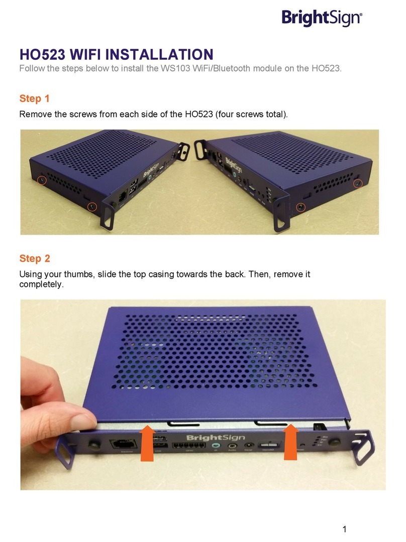 BrightSign WS103 installation manual