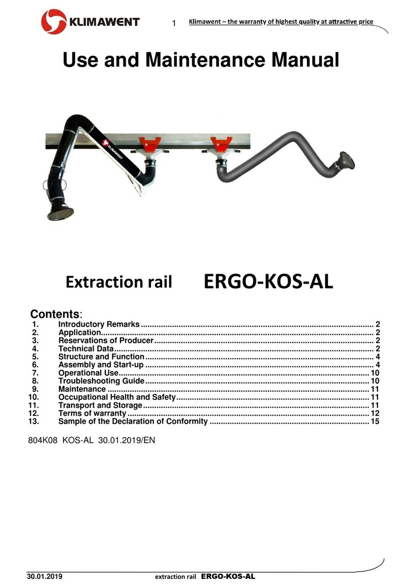 Klimawent ERGO-KOS-AL Use and maintenance manual