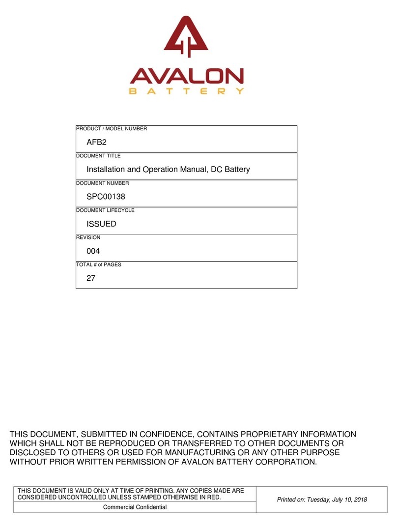 Avalon AFB2 Installation and operation manual