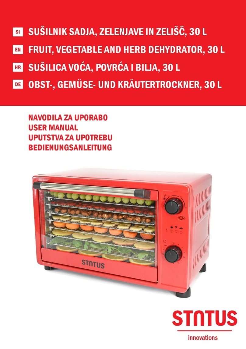 Status FRUIT, VEGETABLE AND HERB DEHYDRATOR, 30 L user manual