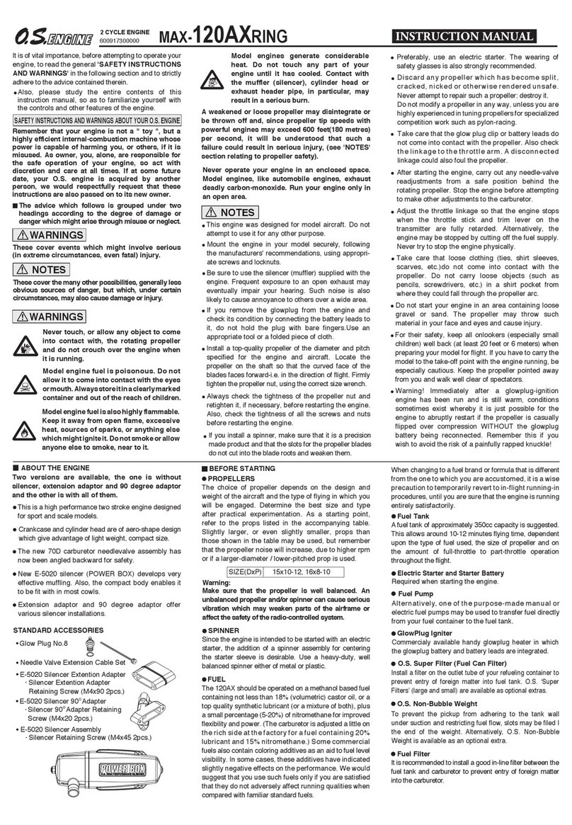 O.S. engine MAX-120AXRING User manual