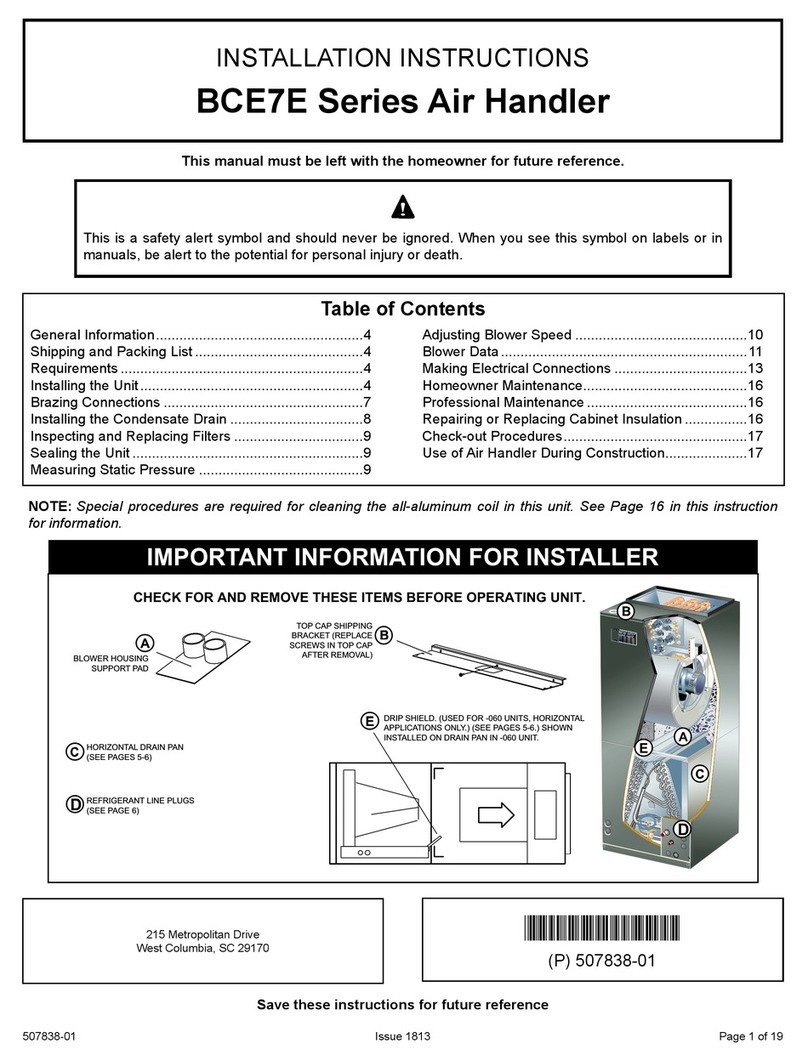 Armstrong Air BCE7E Series installation instructions