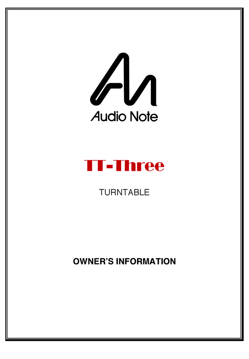Audio Note TT-Three owner's manual