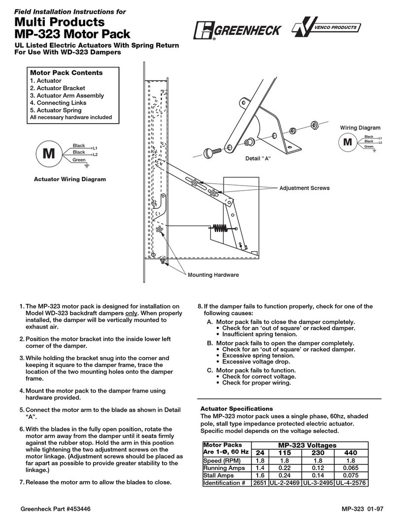 Greenheck MP-323 Field installation instructions