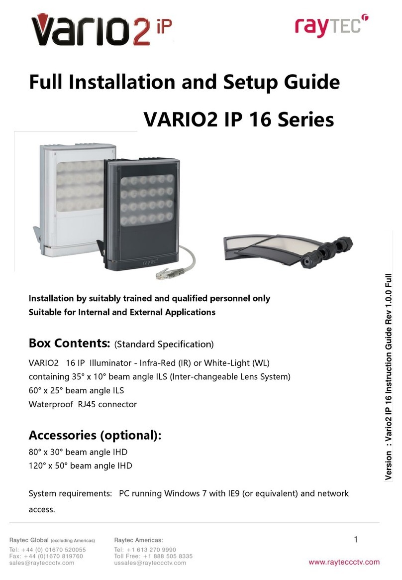 Raytec VARIO2 IP 16 Series User manual