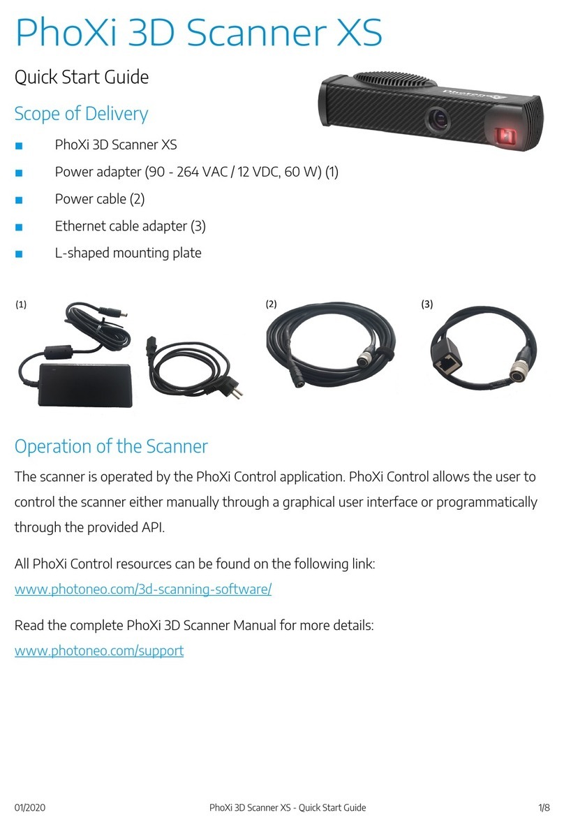 Photoneo PhoXi 3D Scanner XS quick start guide