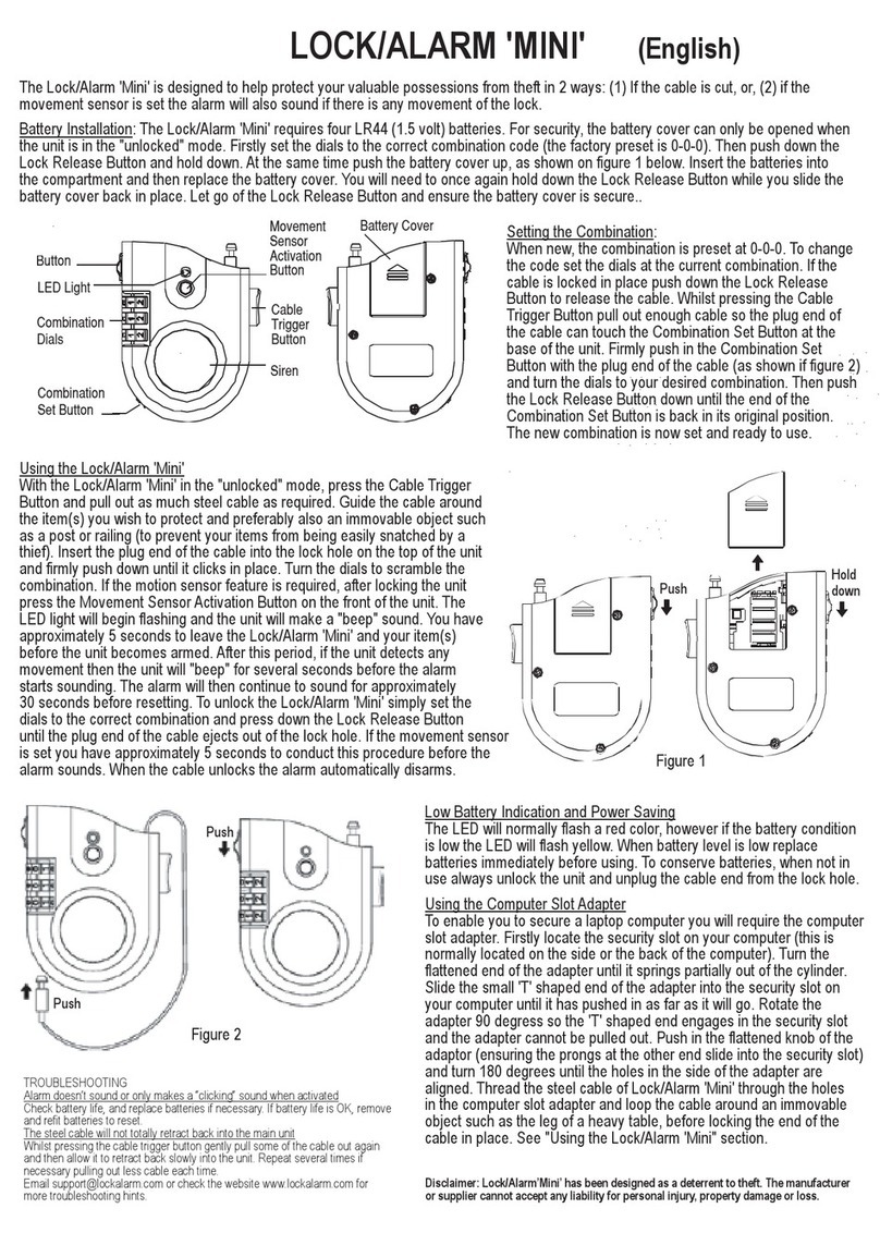LOCK ALARM MINI User manual