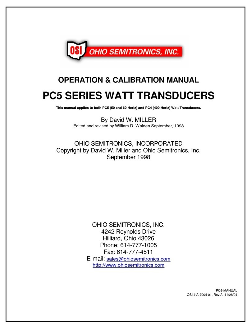 OHIO SEMITRONICS PC5 Series OPERATION & CALIBRATION MANUAL OHIO SEMITRONICS PC5 Series OPERATION & CALIBRATION MANUAL