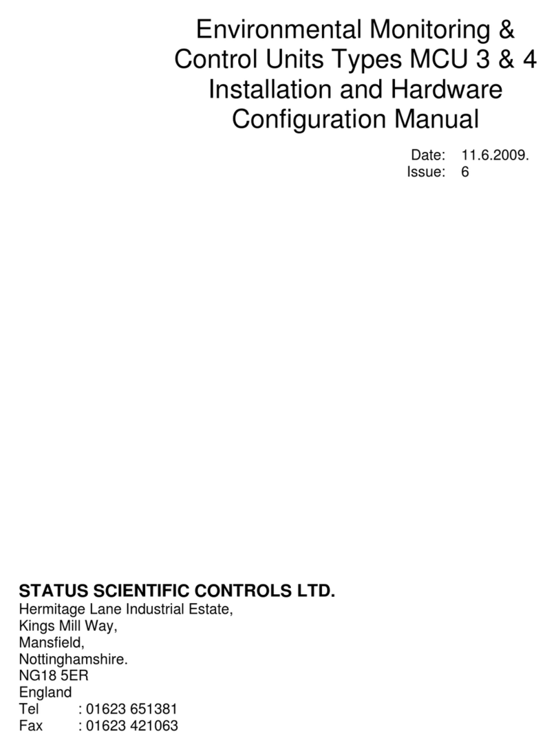 STATUS SCIENTIFIC CONTROLS MCU3 Installation and Hardware Configuration Manual STATUS SCIENTIFIC CONTROLS MCU3 Installation and Hardware Configuration Manual