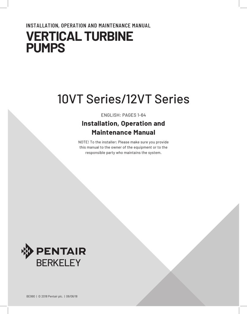 Pentair Berkeley 10VT Series Installation, operation and maintenance manual