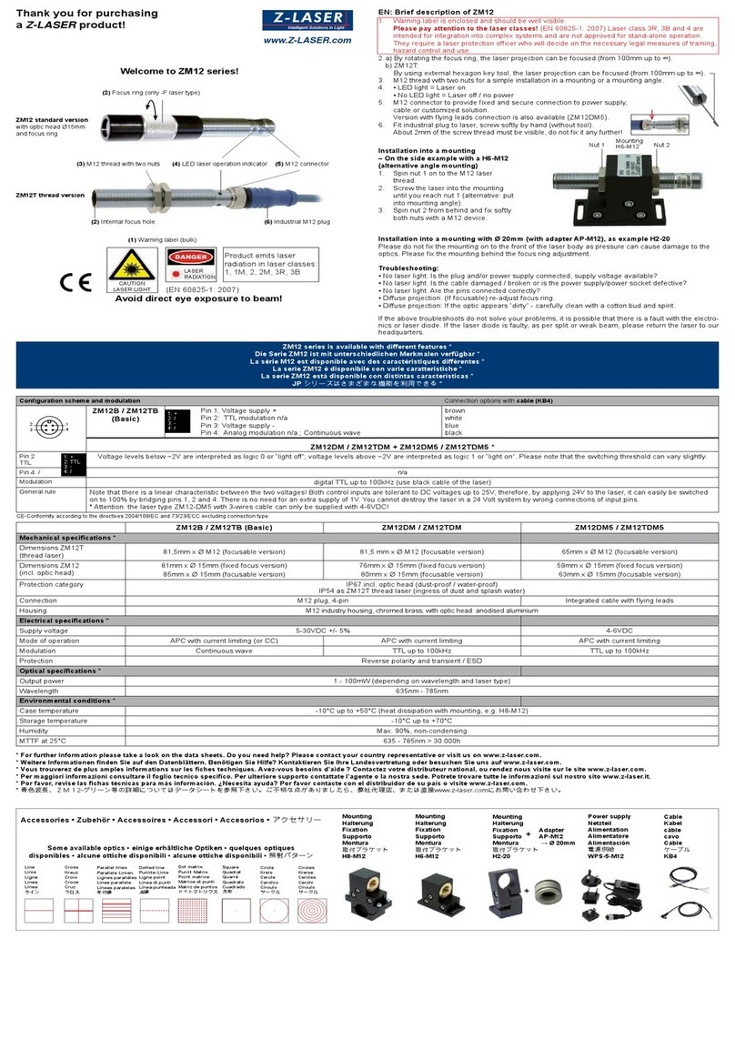 z-laser ZM12 Series User manual