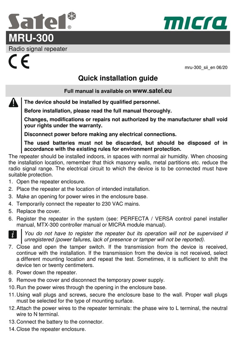 Satel micra MRU-300 User manual