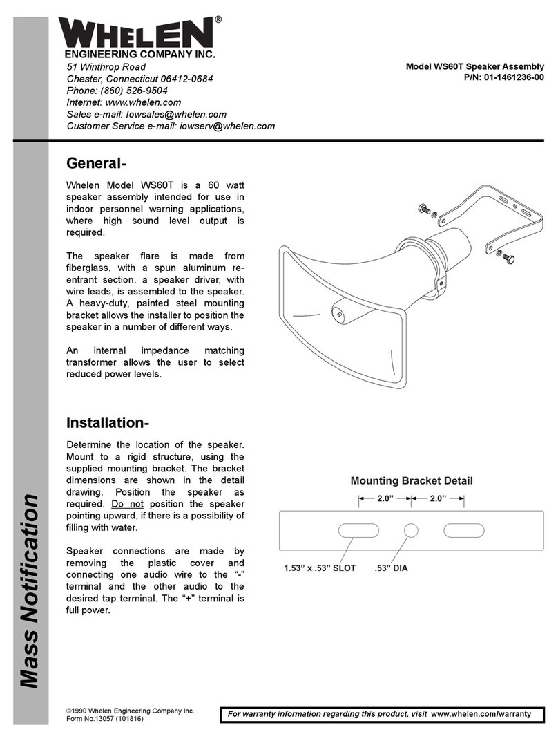 Whelen Engineering Company WS60T User manual