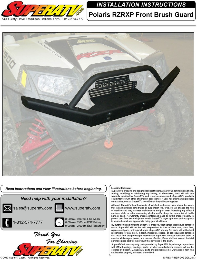 SuperATV IN-FBG-P-RZR-002 installation instructions SuperATV IN-FBG-P-RZR-002 installation instructions