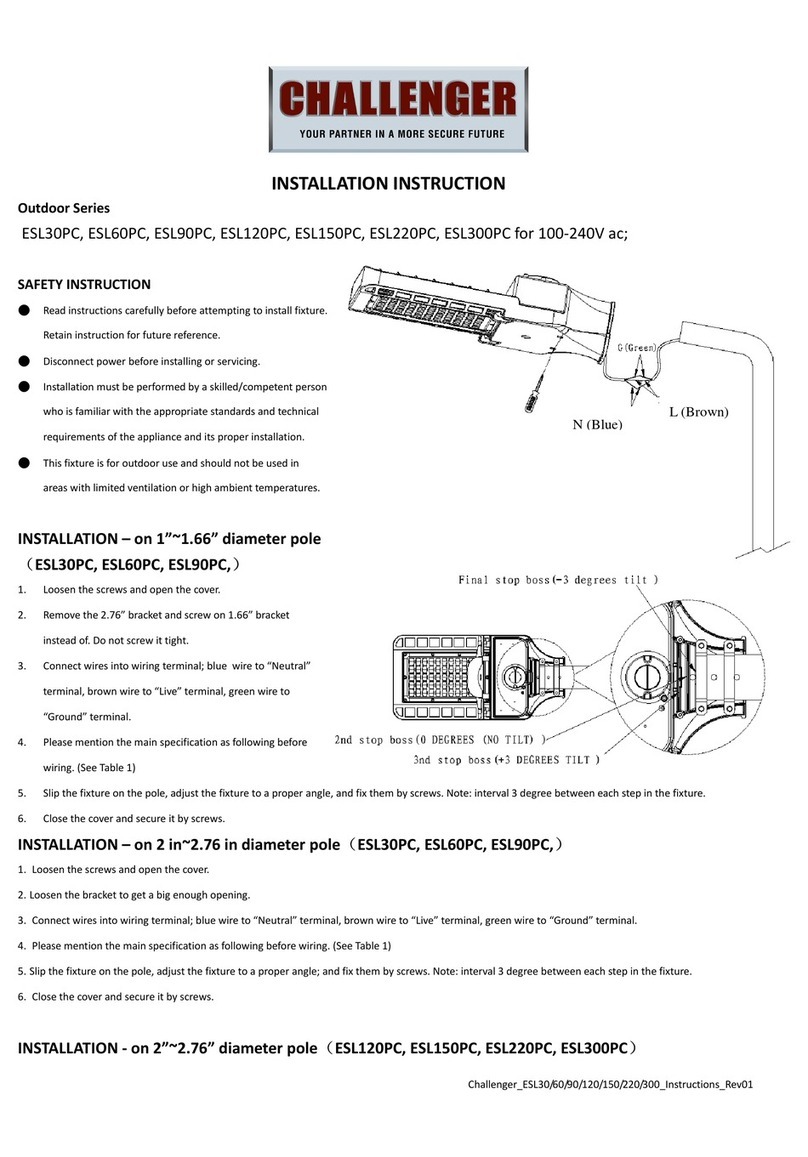 Challenger ESL30PC installation instructions