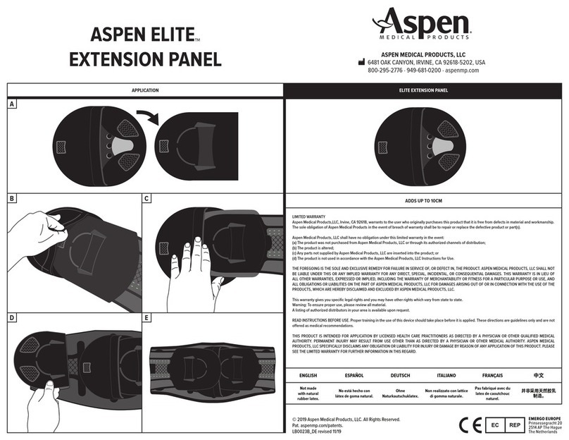 Aspen Medical Products ELITE EXTENSION PANEL quick start guide Aspen Medical Products ELITE EXTENSION PANEL quick start guide