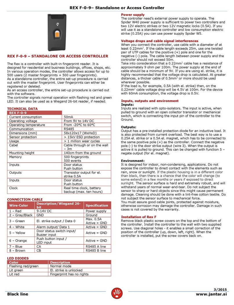 Jantar REX F-0-9 User manual