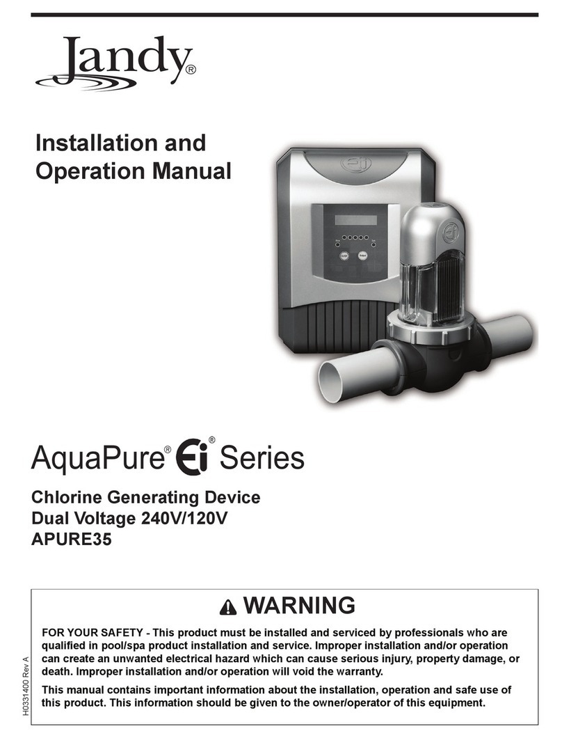 Zodiac Pool Systems andy AquaPure EI Series Installation and operation manual