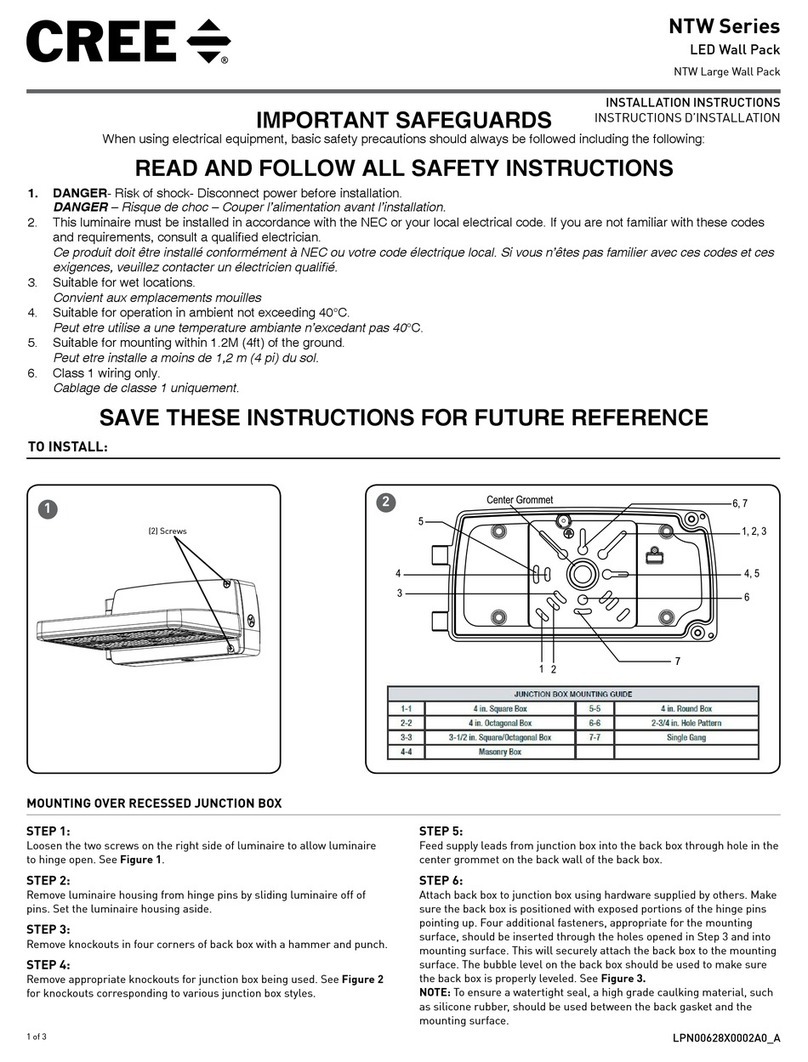 Cree NTW Series installation instructions Cree NTW Series installation instructions