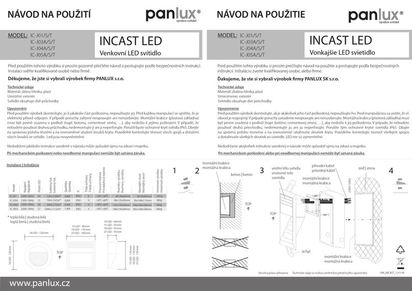 Panlux INCAST LED IC-J01/S/T instructions