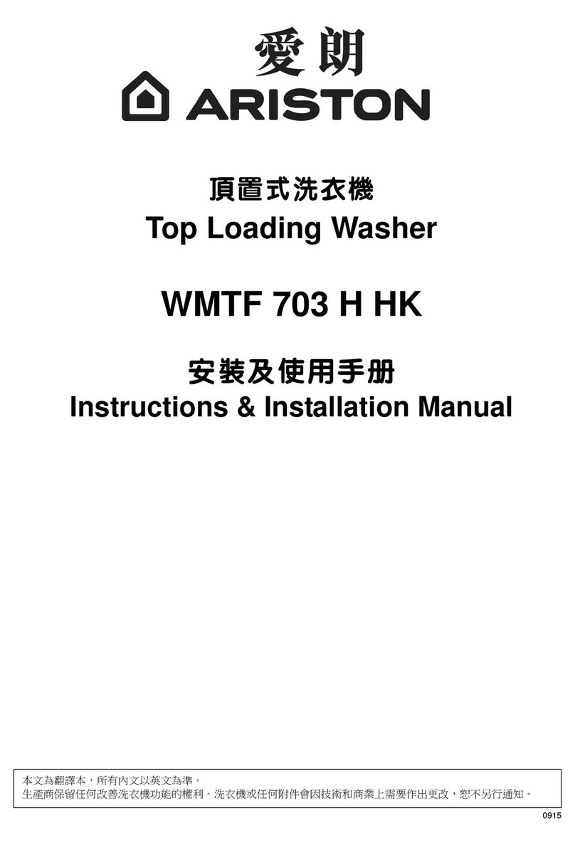 Ariston WMTF 703 H HK Instruction & installation manual