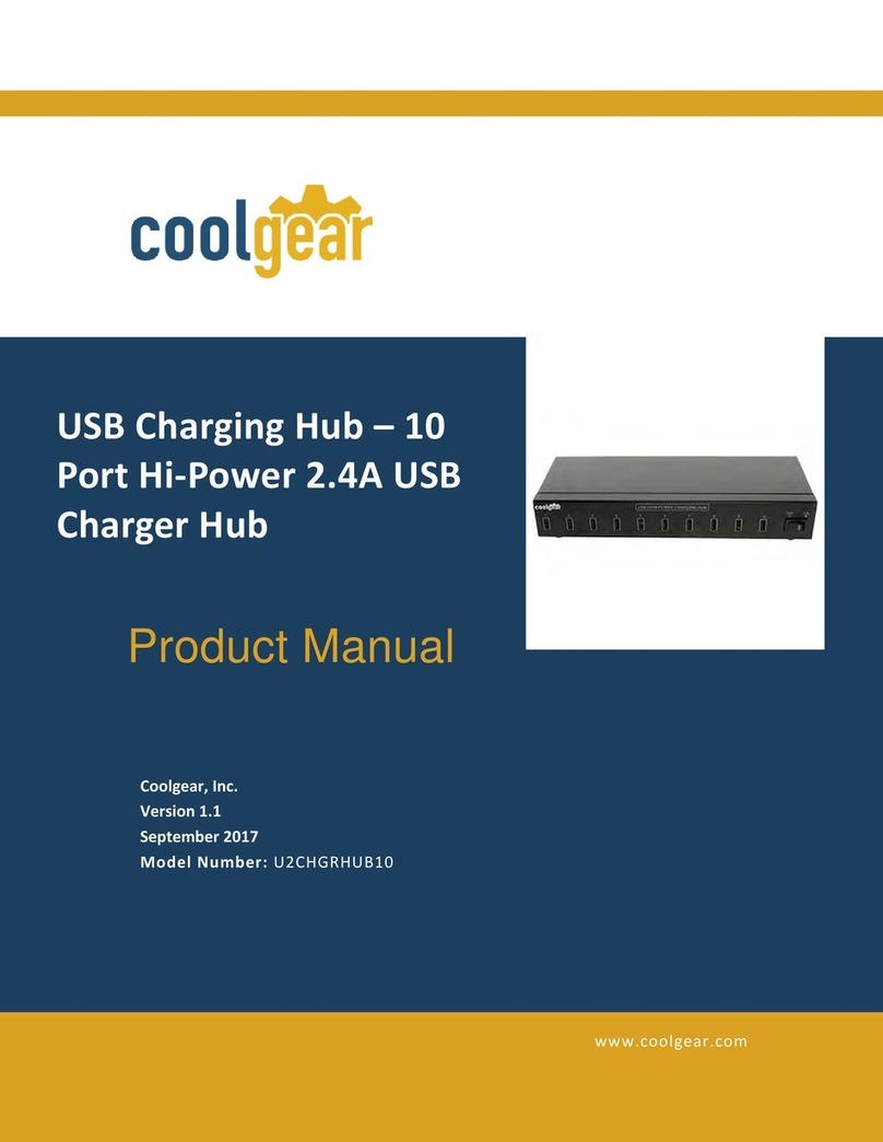CoolGear U2CHGRHUB10 product manual