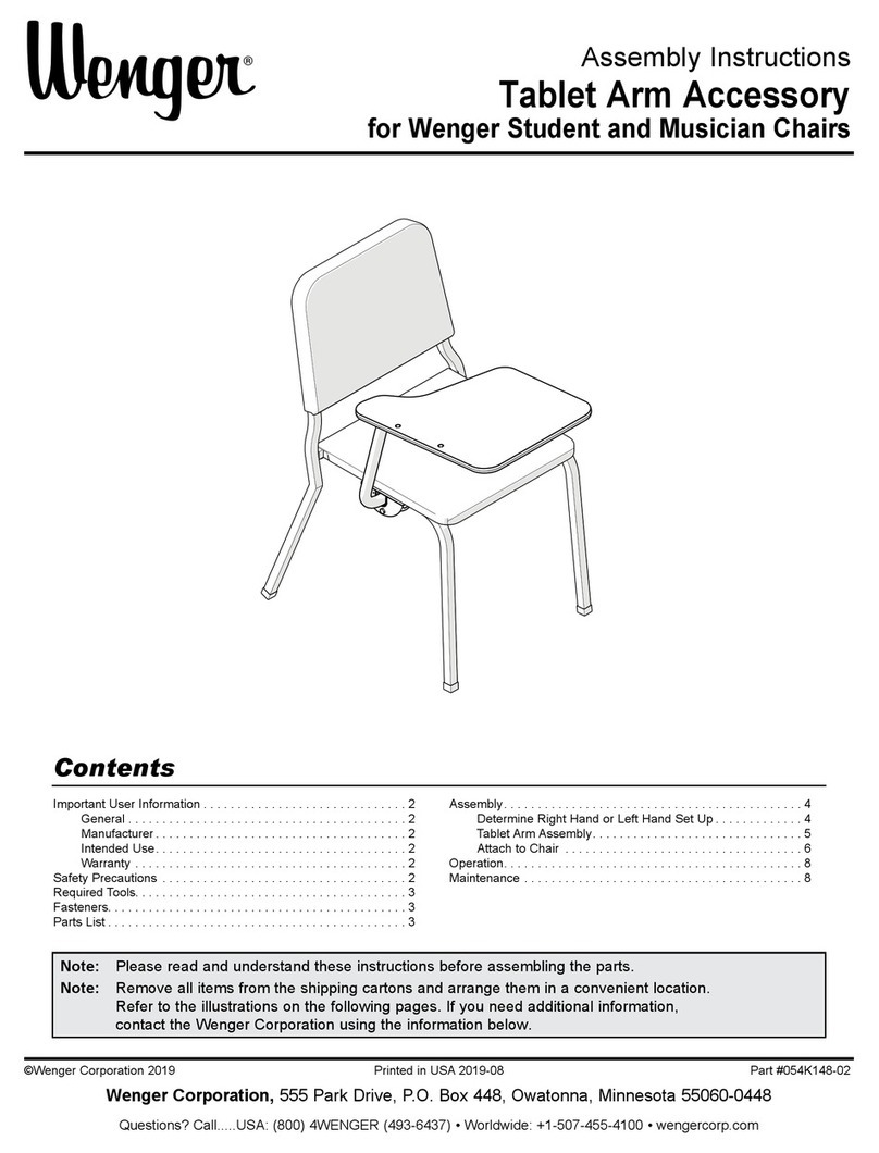 Wenger Tablet Arm Accessory Assembly instructions Wenger Tablet Arm Accessory Assembly instructions