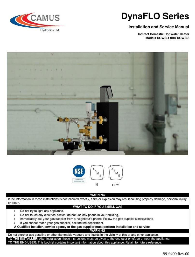 Camus Hydronics DynaFLO DOWB-S1 Series Installation and service manual Camus Hydronics DynaFLO DOWB-S1 Series Installation and service manual