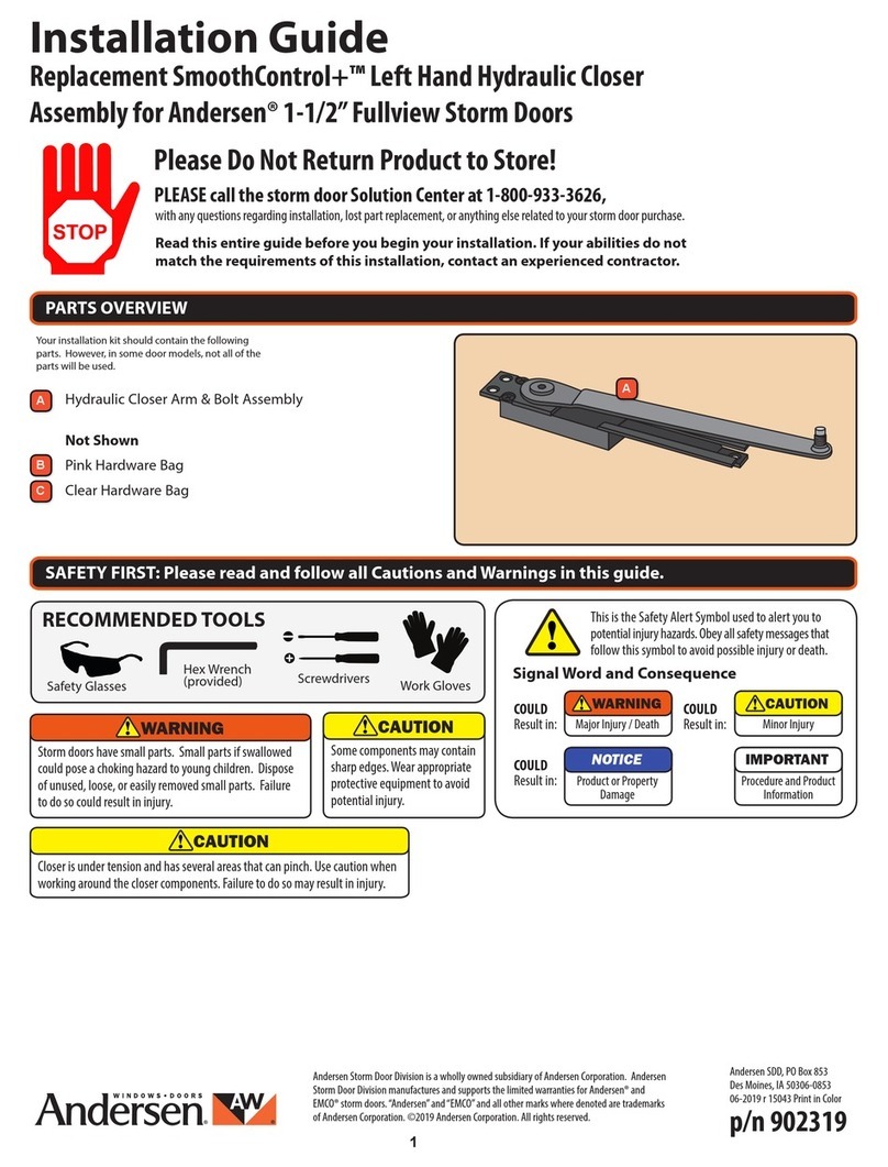 Andersen SmoothControl+ Left Hand Hydraulic Closer User manual