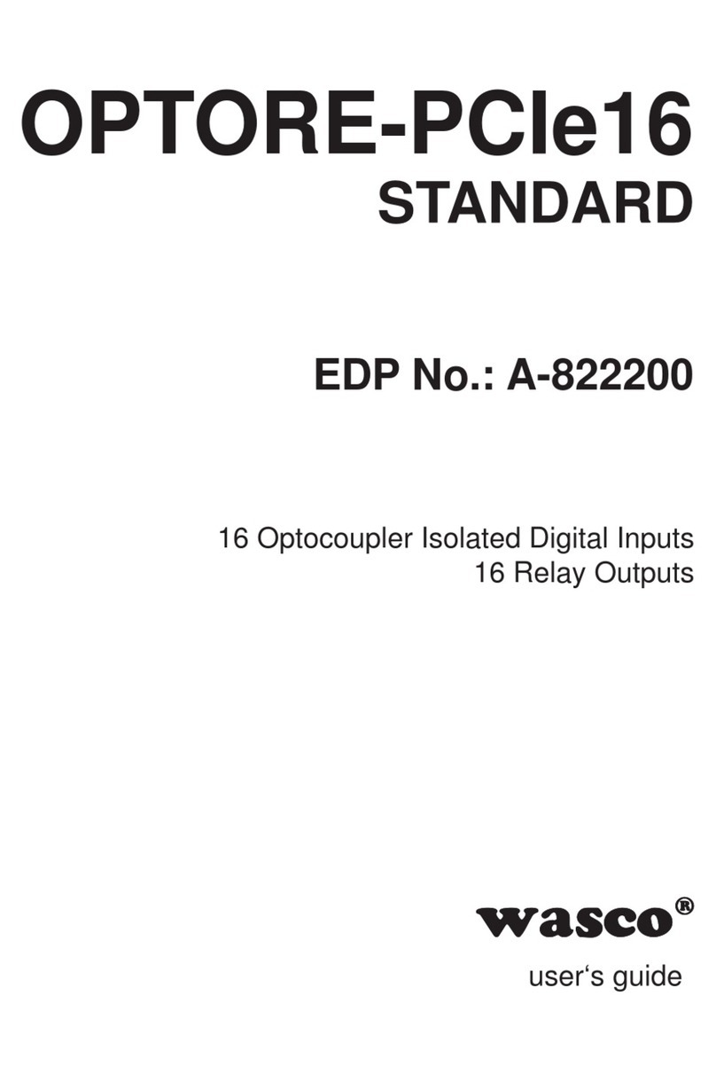 Wasco OPTORE-PCIe16 STANDARD user guide