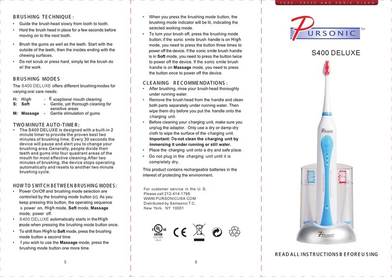 Pursonic S400 DELUXE instructions