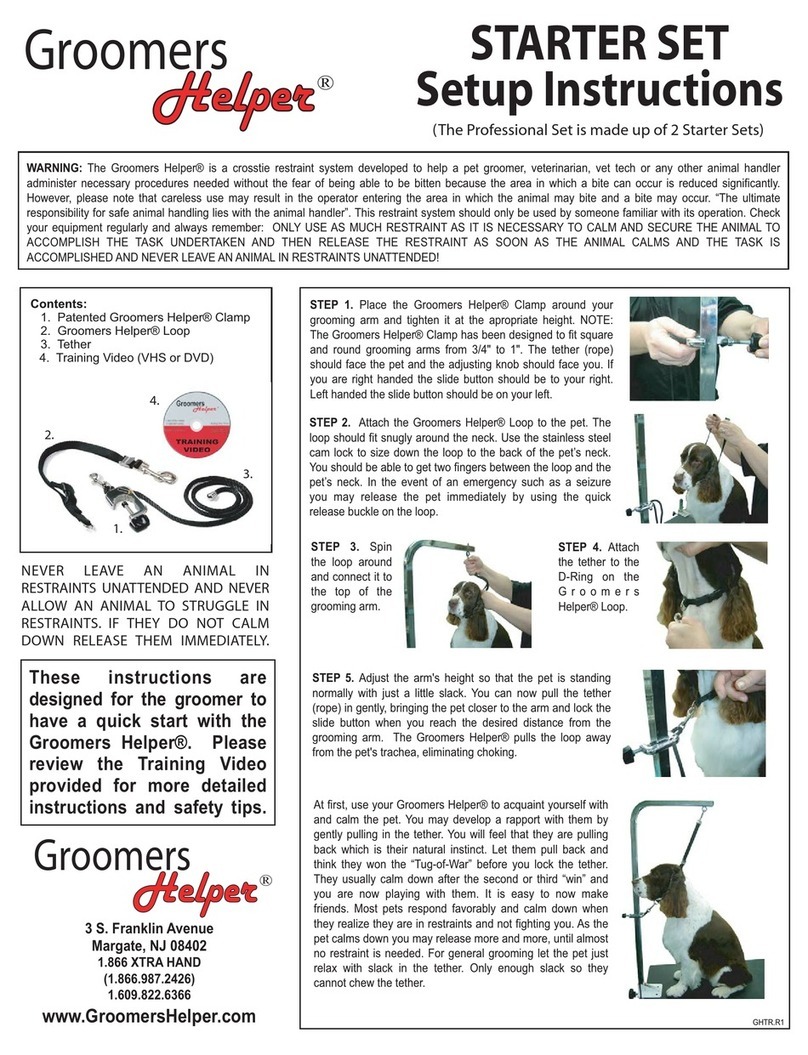 GROOMERS HELPER STARTER SET Setup instructions
