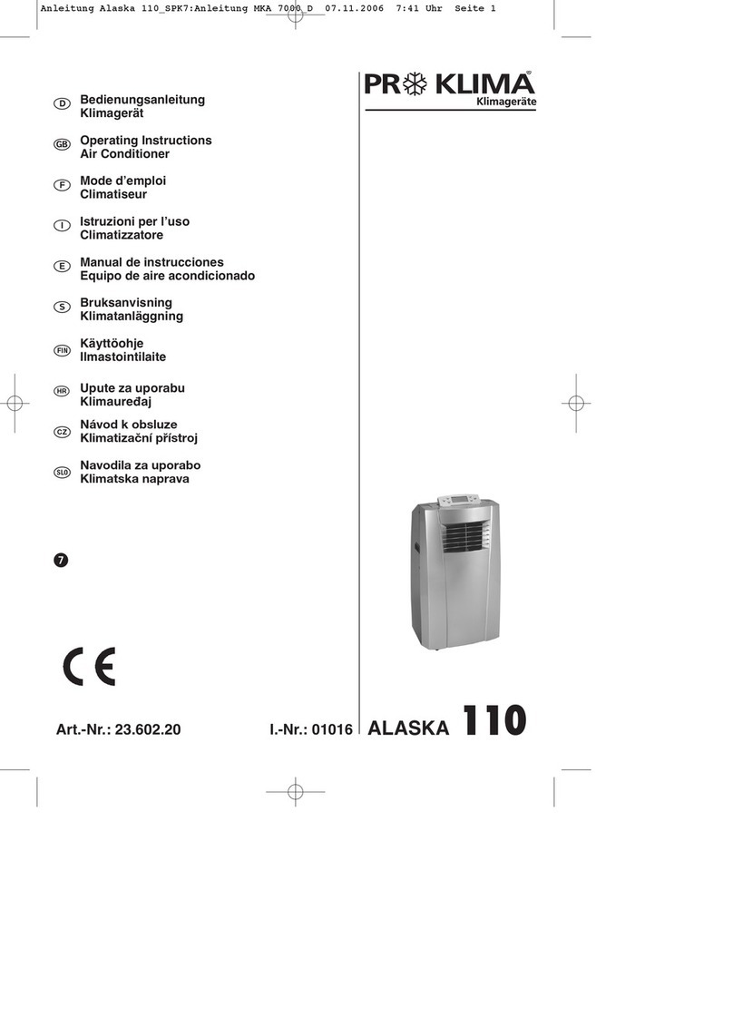 ProKlima ALASKA 110 operating instructions
