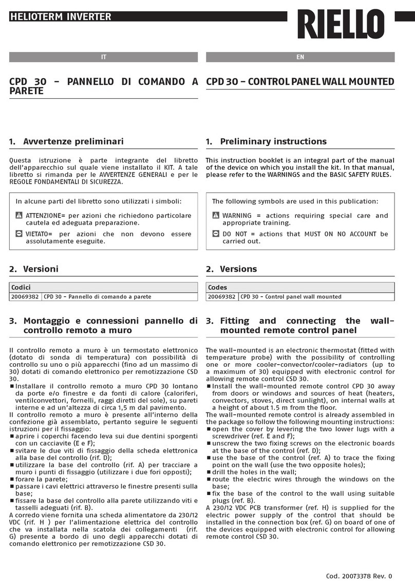 Riello CPD 30 quick start guide