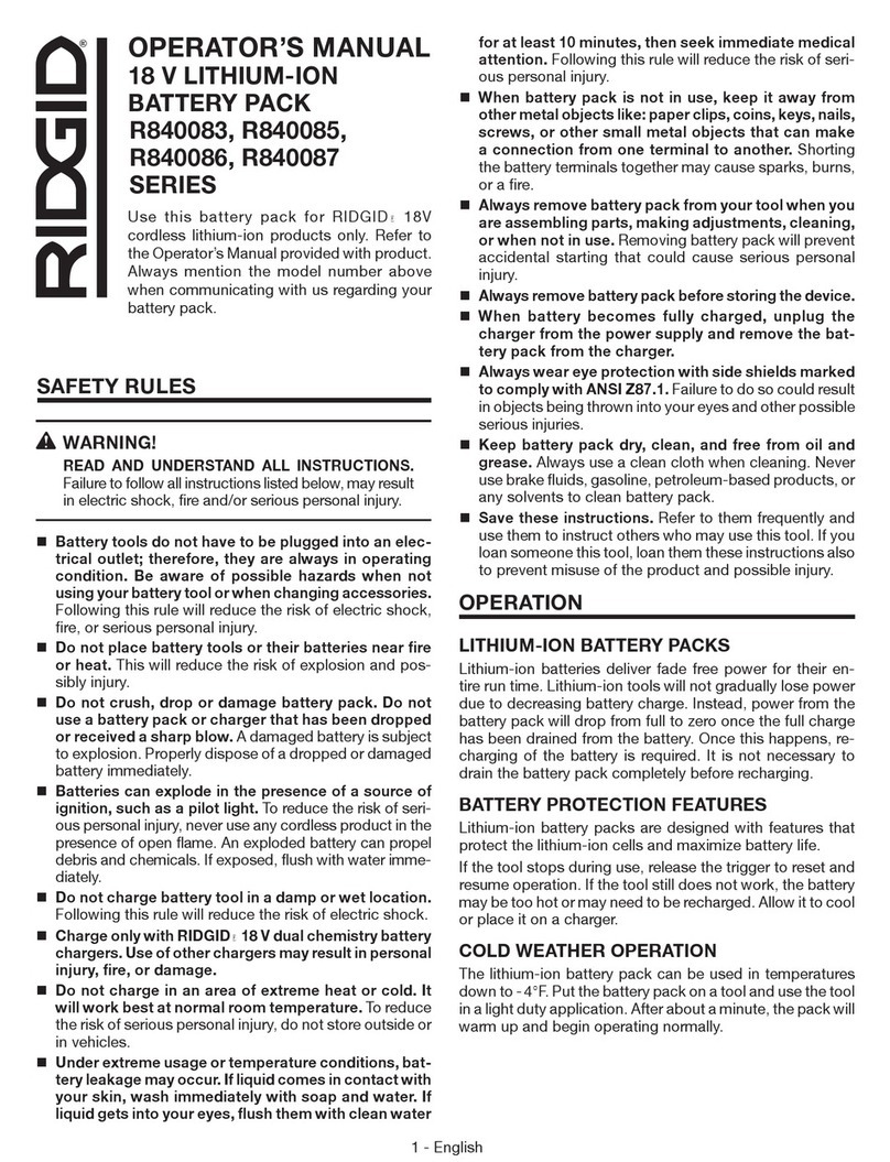 RIDGID R840083 Series Operator's manual