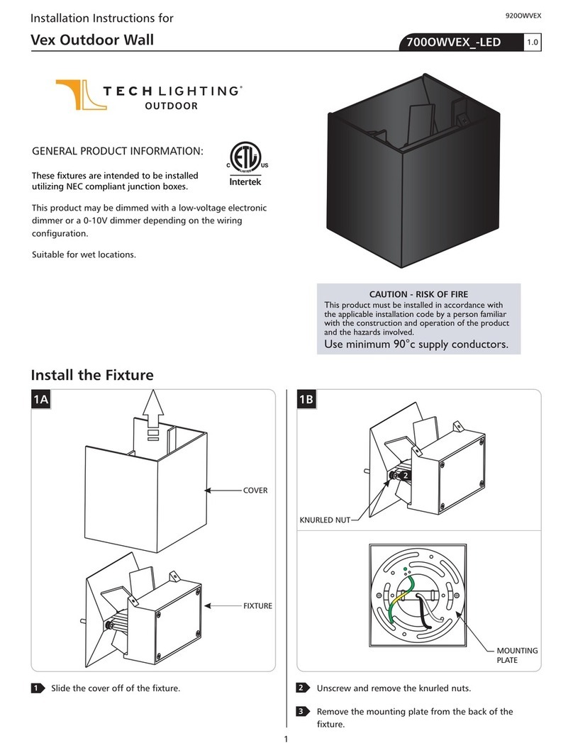 TECHLIGHTING Vex Outdoor Wall installation instructions