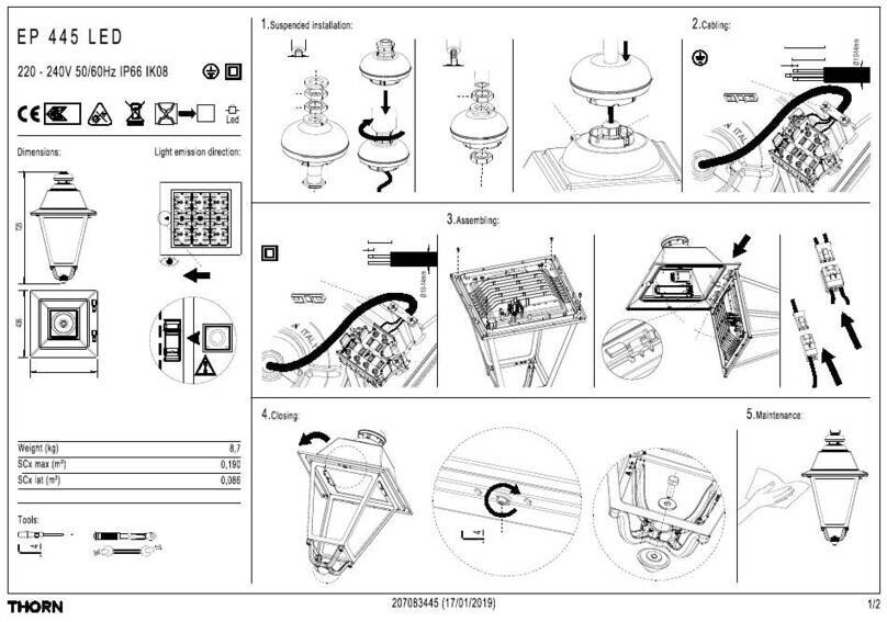 Thorn EP 445 LED quick start guide