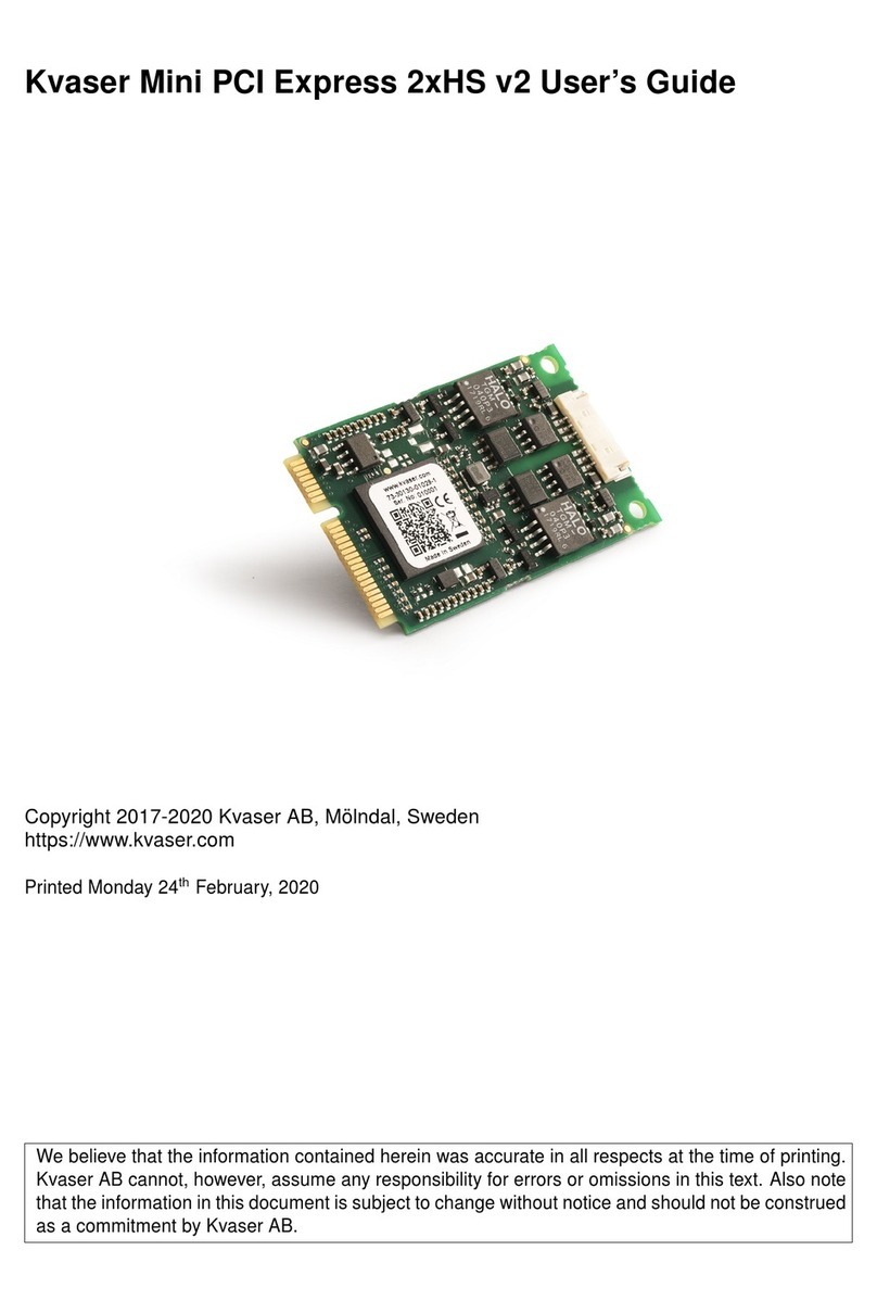 Kvaser Mini PCI Express 2xHS v2 User manual
