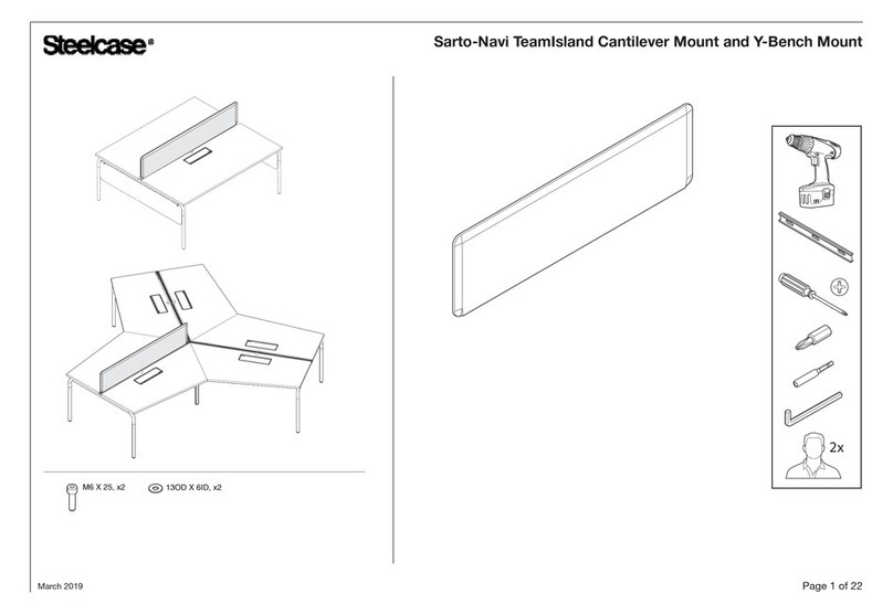Steelcase Sarto Navi TeamIsland Cantilever Mount and Y-Bench... manual
