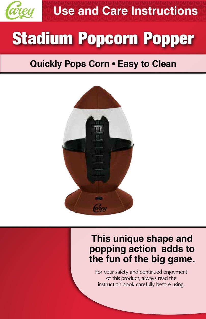 Carey Stadium Popcorn Popper Use and care instructions