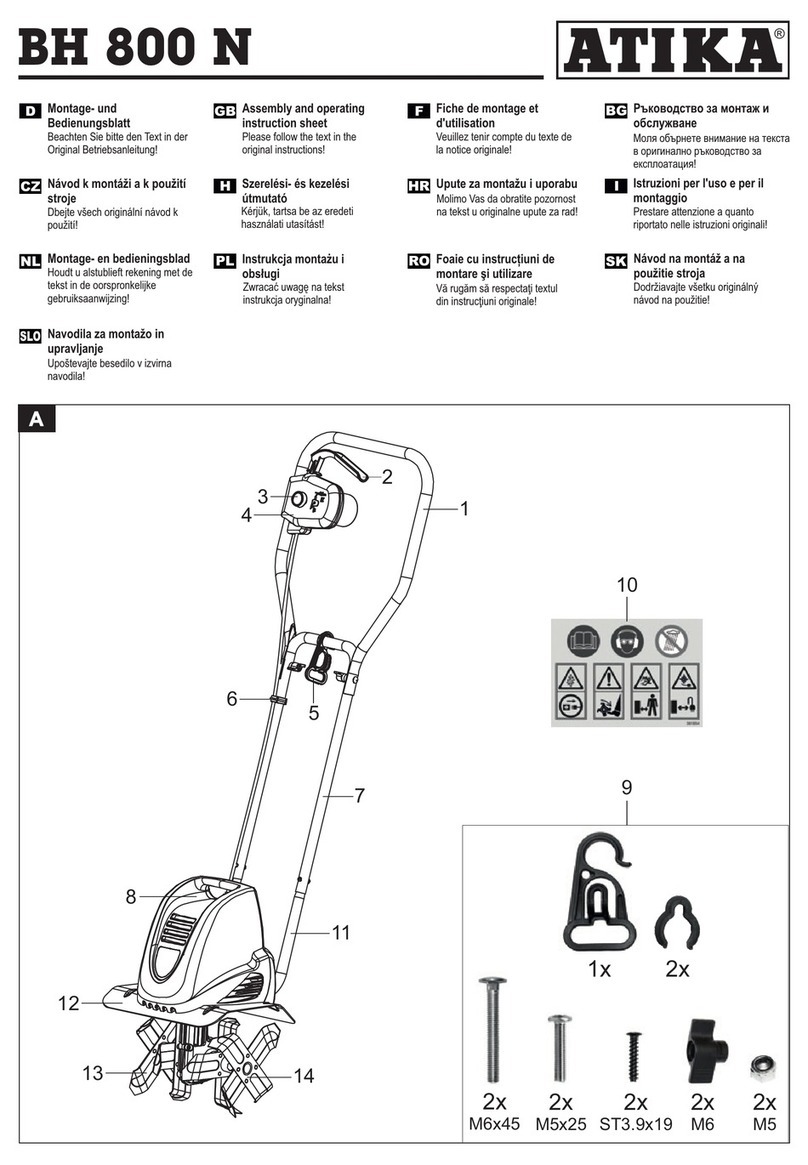 ATIKA BH 800 Assembly and operating  instruction sheet