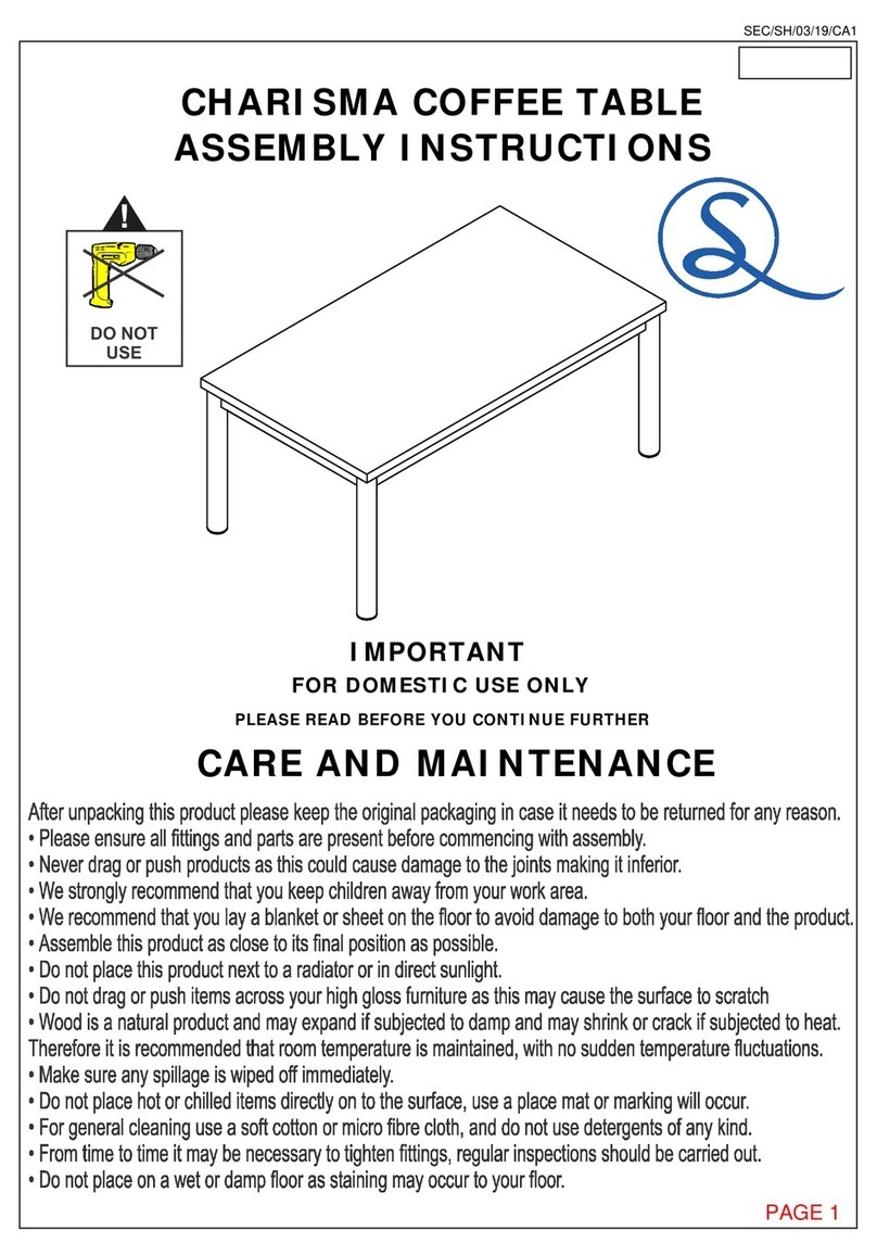 Seconique CHARISMA COFFEE TABLE User manual Seconique CHARISMA COFFEE TABLE User manual