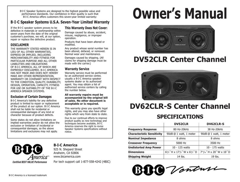 B-I-C America DV52CLR owner's manual B-I-C America DV52CLR owner's manual